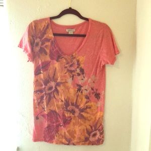 Lucky Brand Floral V-neck Tee